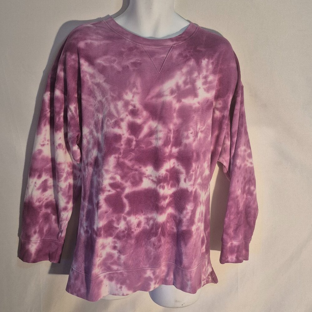 TERRA & SKY Tie-dye oversized Sweatshirt, Lavendar and white, size 2XL